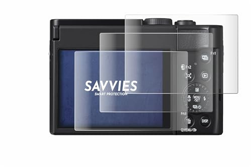 Savvies 4 Stück Full-Screen Schutzfolie für Panasonic Lumix DC-TZ99 Full-Cover Displayschutz-Folie mit Installationshilfe [3D Curved, Transparent]