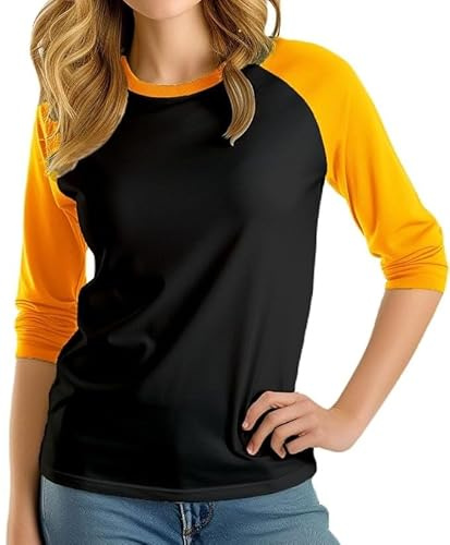 Urban Crest Women's 3/4 Length Sleeve Womens Raglan Tops T-Shirt (Pack of 1)