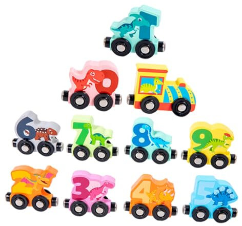 COSMEVIVI 1 Satz Lernspielzeug Mit Schleppzug -Dinosaurier Kleinkindspielzeug Magneteisenbahn Für Kleinkinder Dinosaurierspielzeug Kinderspielzeug Holzzüge Hölzern