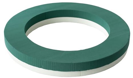 Creativery Nass Steckschaum Kranz 55cm auf Hartschaumunterlage 1 Stück - für Profi Floristen & Hobby Bastler - Frischblumen Steckschwamm Ring - Blumen Steckmasse Groß - Floristik Zubehör