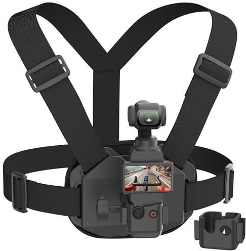 NEOSOU Chest Mount for Osmo Pocket 3 with Expansion Adapter, Chest Strap Harness for GoPro/DJI Osmo Action/Insta360, Soft Pad Protection Comfortable Wearing Body Mounts Accessories for Action Camera