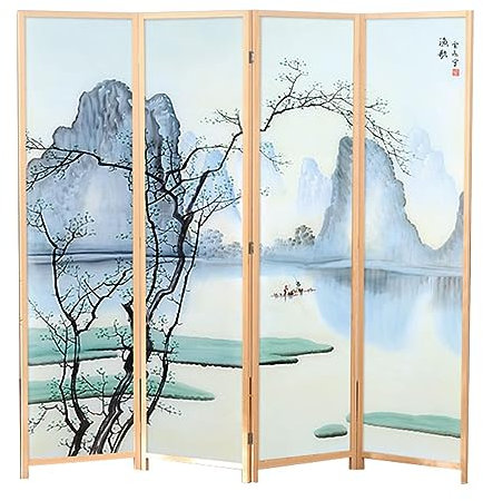 Erweiterte Raumteiler-Partition 1,8 2M hohe Faltschirmplatten mit Holzrahmen/Regal Freistehender Schlafzimmer-Separator für Priv