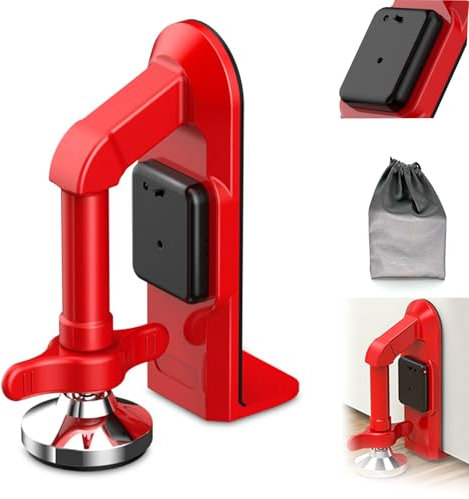 Portable Hotel Door Stopper Lock for Travel Safety Door Security 80dB Alarm & Heavy Duty Alloy, No Drilling Door Stopper, Hotel/Dorm Safety Lock Instant Install for Solo Women and Girl.