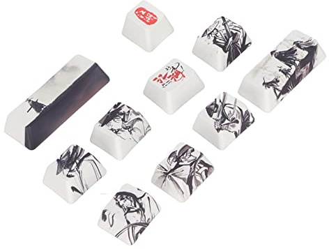 Qcwwy DIY Mechanische Tastaturschlüsselkaps, Sublimationsprozess 10 Taste Ersatzschlüsselcap -Set, Feines Arbeitskunst PBT -Material