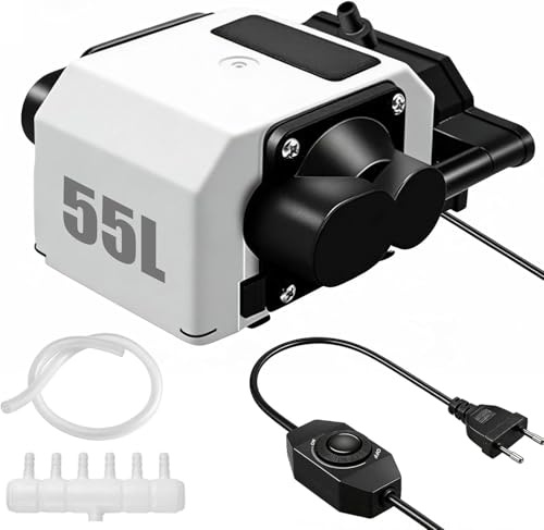 Air Assist, Pumpe für Laserschneider und Gravierer Einstellbarer Luftstrom 55L/Min Air Assist Laser Pumpe 220V 25W Geräuscharm Luftassistent für Laserschneider und Laser Gravur