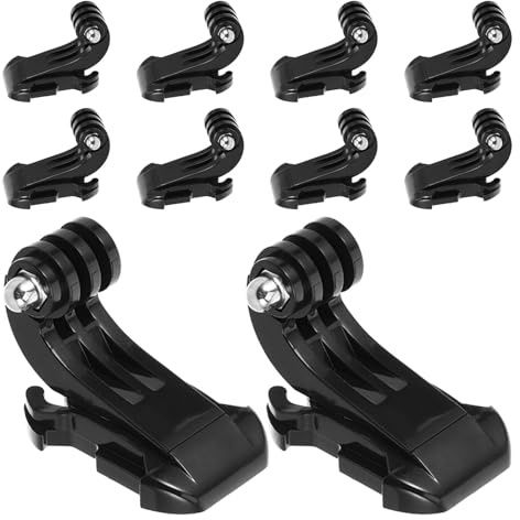 HEALEEP 10Pcs J-Hooks and Thumb Screws for Action Cameras, Vertical Mount Adapter Compatible with Sports Cameras, Suitable for Travel and Outdoor Activities