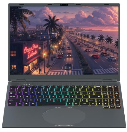 DOGE 16 Touchscreen Laptop with i3-8109U, 16GB RAM, 512GB SSD, RGB Backlit Keyboard, Face & Fingerprint Login, 180° Hinge, Portable Notebook for Work, Study and Creative Tasks
