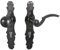 Gedotec Wechselgarnitur KNOPF - DRÜCKER | 1 Türbeschlag Antik Türgriffe Zimmertür - BERN | PZ 72 mm – rechts | Türklinke Schmiede-Eisen schwarz - silber patiniert | Garnitur - Drückergarnitur Vintage