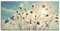 ARTLAND Wanddeko Leinwand Bilder Wandbild 100x50 cm Blumen Blüten Botanik Gräser Wollgras Himmel Sonne Wolken Frühling T2GI