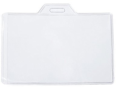 Lanyards Tomorrow Ausweishülle / Hülle für Namensschild, Querformat, Außenmaße 50 x 9.5 cm, für Karte mit 8.9 x 5,5 cm, transparentes PVC