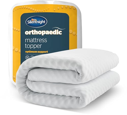 Silentnight Orthopaedic Mattress Topper - Relieves Aches & Pains - Ergonomic Contoured Comfortable Foam - Supportive for Neck, Back, Body Pain - Washable Removable Cover, Hypoallergenic, Double