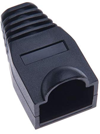 Keple RJ45 Boots Plastic Network Wire LAN Strain Connector Boot Ends Caps | RJ45 Connector Ethernet Cover for Cat6 Cat6e Cat5 Cat5e Cable | RJ 45 Cable Plug Protectors | Black, 20PCS