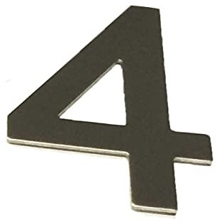 ASC Brushed Stainless Steel House Numbers Stick on 3M Adhesive 10cm Tall - 1 to 9999#(None)~(None)~4