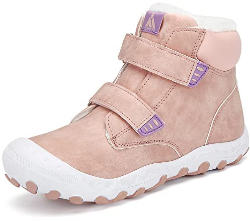 Mishansha Scarpe Invernali Bambino Stivaletti Neve Bambina Caldo Scarponcini Invernali Bambini Stivali Invernali Antiscivolo Scarponi Neve Rosa,Gr.28