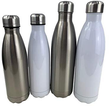 Stainless Steel Metal Water Bottle Flask Vacuum Insulated 350 500 750ml Sublimation Print Sports Flask Great for Work, Gym, Travel (White 750ml, 10)