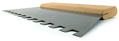 Schwan Kleberspachtel, Stahl, 180 mm, 250 mm, Buchenholzgriff, Spachtel, Klebstoffspachtel, TBK-zertifiziert, für Bodenbeläge, Parkett und Fliesen