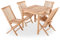 Raburg Sitzgruppe MARELIA L - Teak-Holz Set aus 4 Klappstühle, 1 Tisch 70 x 70 cm, feines, naturbelassenes Teak, langlebig, leicht & robust, Gartenstuhl-Set, praktische Sitzgruppe