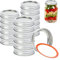 Rooster Cup 48 PCS Mason Jar Lids - Standard Mouth 70mm, Tinplate Split Lids with Round Band, Silicone Sealing Ring, Leak Proof for Food, Jam, Juice, Drink