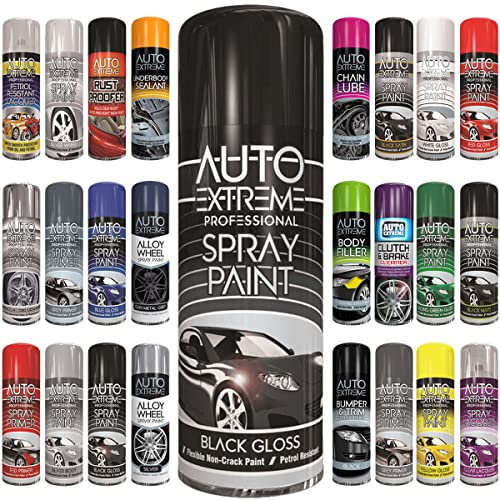 Classic Signature - 1 x Auto Extreme Black Gloss Spray Paint 400ml, Professional Quality, Perfect Finish for Cars, Bikes,Vans, Metal, Wood