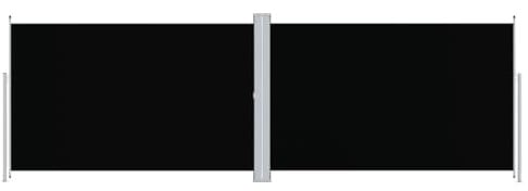 vidaXL Toldo Lateral Retráctil Jardín Separador Terraza Balcón Pantalla Solar Viento Enrollable Función Retroceso Automático Negro 200x600 cm