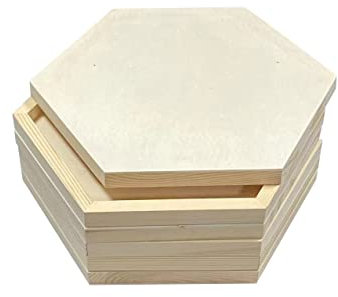 30,5 x 35,6 cm Holzplatten, sechseckige Leinwand zum Malen und Basteln (6 Stück)