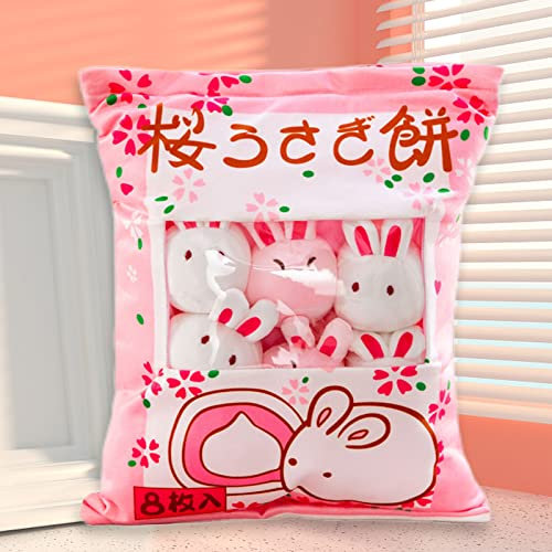 HICAS Cute Snack Pillow Animaux en Peluche Jouets, Mignon Peluche Poupées Oreiller, Pudding Décoratif Amovible Kitty Doll Creative Toys Teen Girl Kids Anniversaire