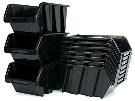 Kistenberg Lot de 36 boîtes empilables pour atelier Noir 115 mm x 80 mm x 60 mm