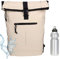 Rucksack Plane TIM Bag Kurierrucksack Roll-up Fahrradrucksack Sport Fitness + Flasche bagboom (Beige Nude 53)