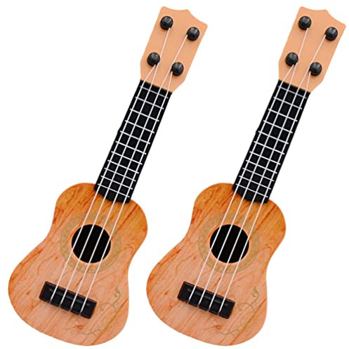 jojofuny Instrumente Für Kinder Kinder Instrumente 2 Stücke Mini Ukulele Spielzeug Kinder 4 Saiten Mini Gitarre Kunststoff Musikalische Gitarre Musikinstrumente Lernen Lernspielzeug (gelb)