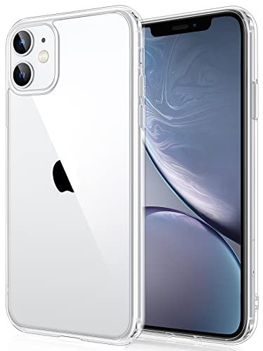 GeeEase iPhone 11 Case - Crystal Clear & Anti-Yellowing - Mil-grade Shockproof Protection - Hard PC & soft TPU Protective Phone Case - Slim Thin Fit Cover 6.1-Clear