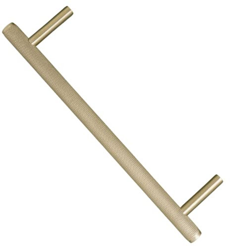 Solid Brass Knurled Pull Handles & Knobs | Kitchen Handles | Bedroom Furniture - Satin Brass Cabinet pulls (Knurled Handle 170mm)