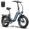 Fafrees Bici Elettrica Pieghevole Due Batterie 48V/20.8Ah×2 Bicicletta Elettrica, 20×4.0 Fat Tire, Autonomia 95-160km, Mountain Bike Ebike per Adulti Uomo Donna, 7 Velocità,con Borsa, Blu