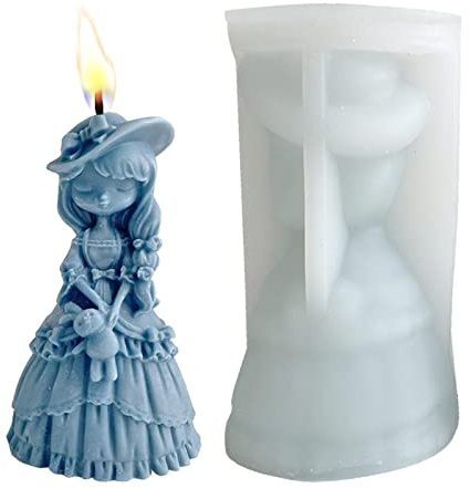 Rosixehird Stampo in silicone per bambine con bambole dei cartoni animati | Stampo per sapone da principessa dolce per candele in silicone per aromaterapia, sapone