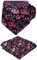 Alizeal Herren-Krawatte mit Einstecktuch, 8 cm, Blumenmuster, elegant, für Hochzeit, Business, 148 - Marineblau + Rot + Koralle, Einheitsgröße
