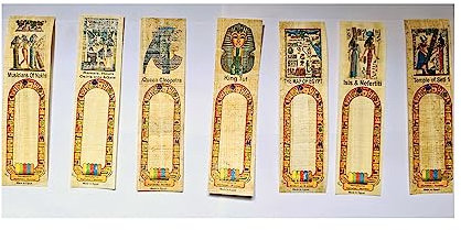 Set mit 10 großen ägyptischen Papyrus-Lesezeichen, Geschichte, pädagogisch, hergestellt in Ägypten mit altägyptischem