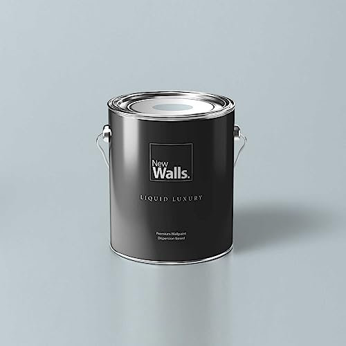New Walls Peinture murale Premium Bleu Gris Liquid Luxury Peinture émulsion d'intérieur - 5 L