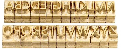 ZONESUN Flexible Alphabet Zahl Symbol Zeichen Stempel Form Kupfer Messing Stanzen Buchstaben für Heißfolie Stanzmaschine (26PCS Großbuchstaben MEB)