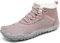 SAGUARO Barefoot Chaussures Femme Doublure Chaude Bottines d'hiver Lacées Antidérapant Bottes d'intérieur et d'extérieur, Rose 40