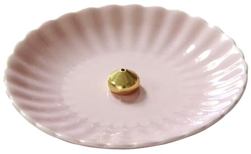 JECOMPRIS Supporto per decorazione da tavolo rosa, bastoncini di incenso, in ceramica, retrò, decorazione da scrivania, elegante porta incenso