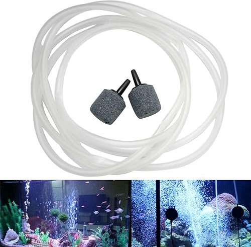Felenny 2 m Luftschlauch, 2 Stück, Luftstein, Aquarium-Luftpumpe, Standard-Luftpumpe, Zubehör-Set