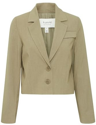 b.young BYDANTA SH Blazer 4 Damen Blazer Jackenblazer glattes Futter Reverskragen 64% Polyester, 32% Viskose, 4% Elasthan Loose fit, Größe:46, Farbe:Aloe Melange (1706201)