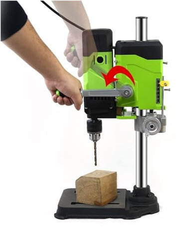 Perceuse à Colonne de Paillasse, Perceuse D'établi, Perceuse De Table À Vitesse Variable, 6 Vitesses, Verte, Perceuse D'établi, Perceuses D'établi Compact et Haute précision (Color : 1050W, Size : A