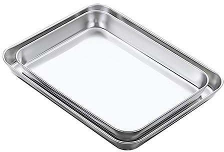 Ciieeo Lot De 2 Plateaux Carrés En Acier Inoxydable De Style Pour Nouilles De Riz Assiettes Pour Barbecue Ustensiles De Cuisine Élégants Pour La Maison