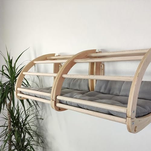 HarBin-Star Amaca per gatti da finestra con morbido cuscino, per gatti fino a 15 kg, amaca rinforzata per gatti come letto per gatti da parete per gatti, 43 x 34 x 34 cm