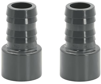 HAF® 2X PVC Druckschlauchtülle mit 38mm Schlauchtülle x 50mm Klebemuffe - Druckschlauchtülle aus grauem PVC-U für Poolverrohrungen und vieles mehr...Qualität: Made in Europe. Menge: 2 Stück