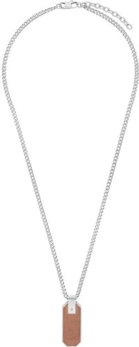 JOOP! Kette mit Anhänger Edelstahl Herren Halsschmuck, 55+5 cm, Silber, Kommt in Schmuck Geschenk Box, 2038039