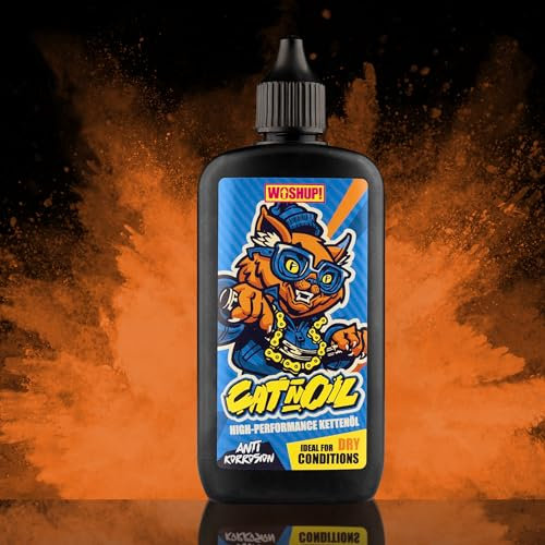 WOSHUP! Cat N Oil 100 ml Kettenöl Fahrrad High Performance Bike-Kettenöl DRY and WET für alle Fahrräder und E-Bikes Geeignet Kettenöl Made in Germany (DRY + WET)