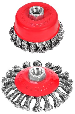 Drahtbürste 125mm für Winkelschleifer, Drahtrad für Metallbearbeitung M14 Gewinde Stahl Scheibenbürste zum Entrosten, Reinigen & Schleifen