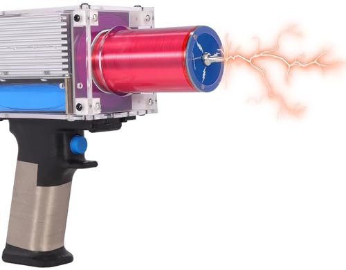 Handheld Tesla Spule, Festkörper Tesla Spulenpistole, tragbares künstliches Blitzspielzeug, kabelloses und wiederaufladbares Arc-Plasma-Experiment, DIY wissenschaftliches Spielzeugmodell