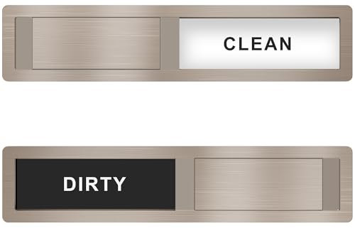 Dishwasher Magnet Clean Dirty Sign Premium Stainless Steel - Kitchen Decor and Home Essentials - Easy to Identify Clean or Dirty by Kitensil with Scratching Strong Magnet and 3M Adhesive Options